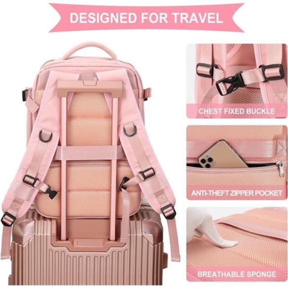 Large Travel Backpack Carry on Flight Approved Laptop Work Business Backpack - Picture 3 of 8